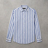 Chemise en lin à rayures bleu et blanc T&N